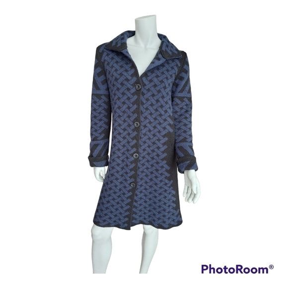 Cocogio long knit cardigan, sweater Alpaga and wool. Made in Italy Size L - Picture 4 of 13